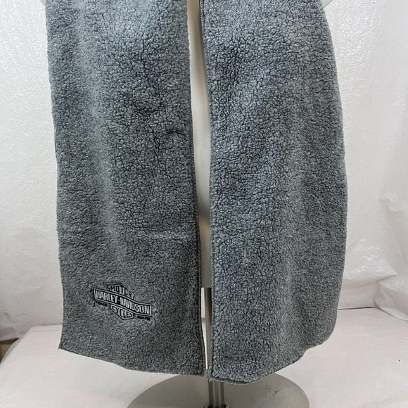 RARE Harley Davidson Gray Black Winter Fleece Scarf 9"x62" Official RKS Products - Picture 5 of 8